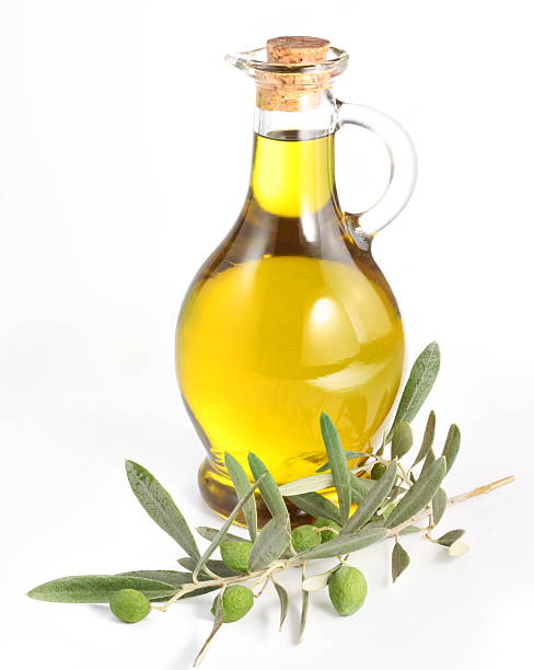 istock Branch with olives and a oil bottle 106394207