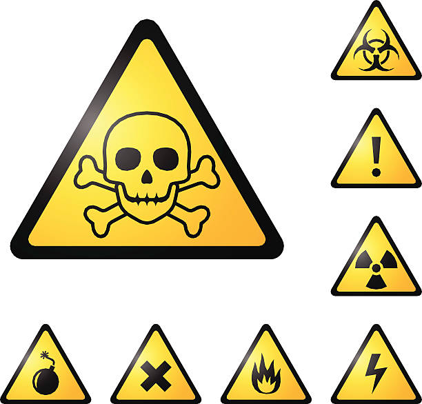 Warning signs, symbols vector art illustration