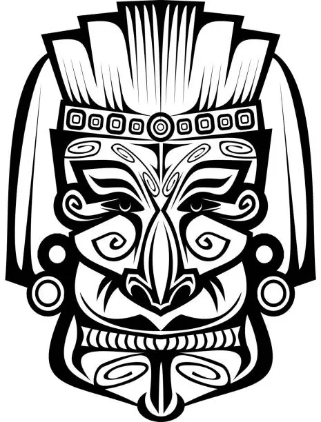 Vector illustration of Ancient tribal mask