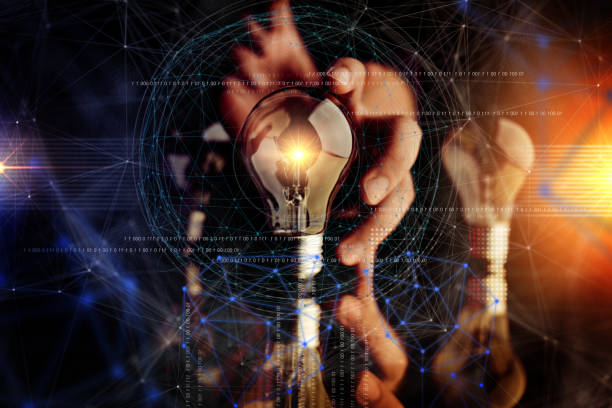 istock man hand choose glow light bulb creativity business ideas concept black background 1063947306