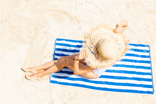 istock Woman at tropical beach 1063947522