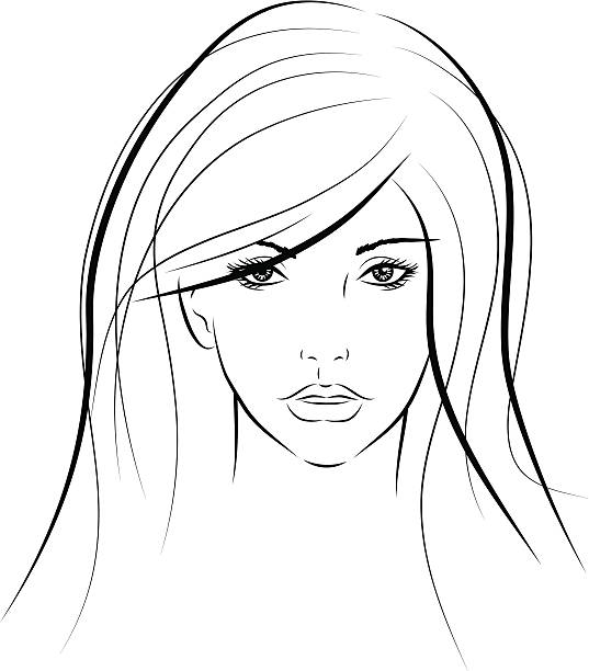 womans портрет - women human face sensuality human eye stock illustrations