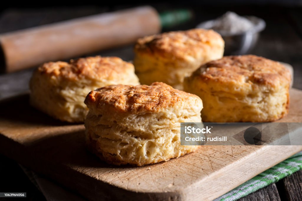 Biscuits Homemade Southern Buttermilk Biscuits Scone Stock Photo