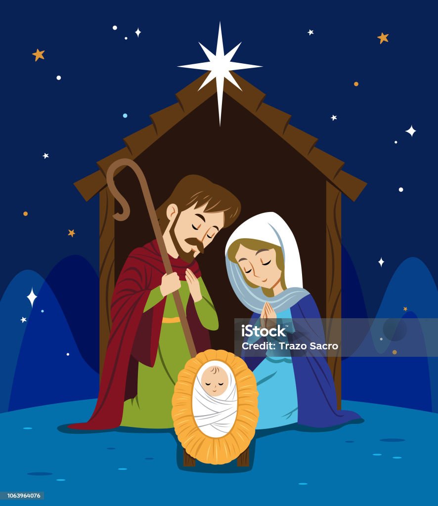 Nativity miracle Scene of the birth of Jesus Nativity Scene stock vector