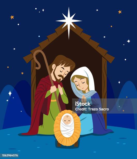 Nativity Miracle Stock Illustration - Download Image Now - Nativity Scene, Christmas, Crib