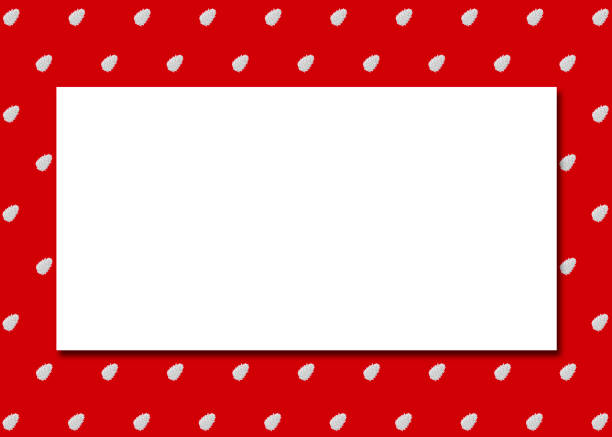 Minimalist Greeting Card Vintage Illustration With Cedar Cones Polka Dot Pattern, Red Background And Copy Space. Christmas And New Year Banner, Cover, Invitation Concept.