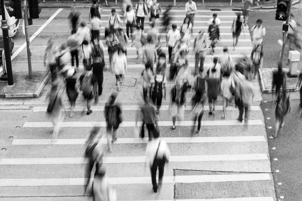 istock Busy pedestrian crossing at Hong Kong 1063986502