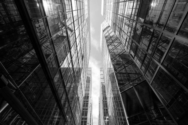 istock Modern skyscrapers shot with perspective 1063988442