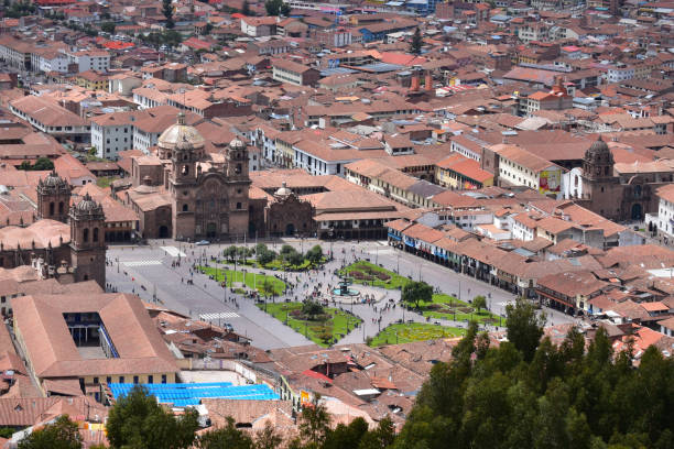 istock Aerial view of Cusco in Peru 1063995290