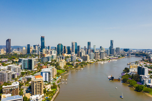 Aerial shot of Brisbane City