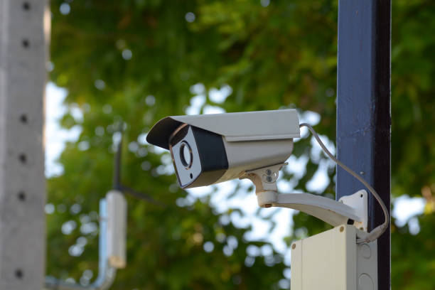 istock CCTV, Out door IP Camera on the wall 1063995456