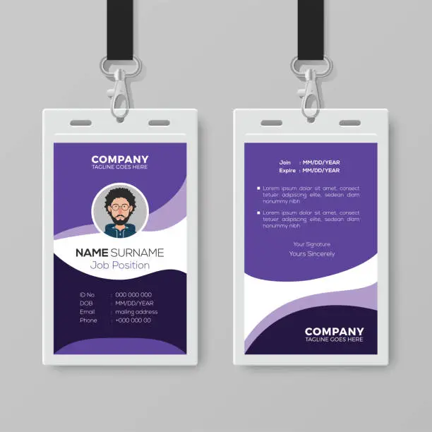 Vector illustration of Modern Corporate ID Card Design Template