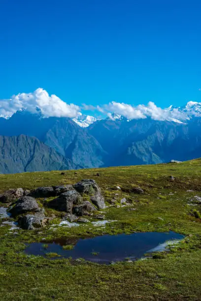 Khaliya top is a pleasant weekend trek that not many people have ventured or even heard off. The special views from Khaliya top of the Panchachuli and Nanda devi range is the heaven for trekkers. Which provide grand view and elevation of the Himalayas in very short time. Khaliya Bugyal is an alpine meadow located in Munsyari, Distict Pithoragarh Uttarakhand. Thus It is a day trek But further trek entails starting from 7000 feet and walking through typical Himalayan temperate forests to emerge onto high open alpine meadows above 12000 feet.