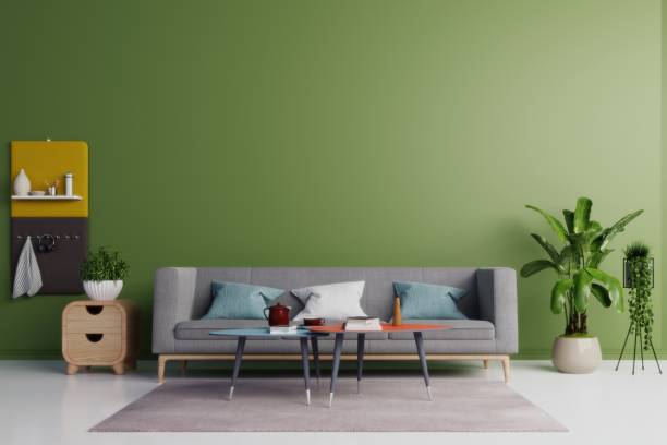 istock Living room with gray sofa 1063998690
