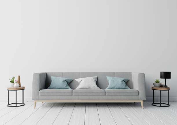 istock Gray sofa and wooden table 1063998774