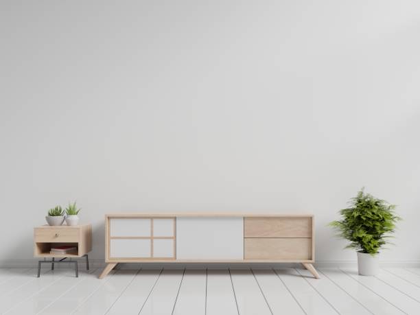 istock Tv cabinet in modern empty room 1063998782