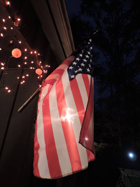 istock Halloween night lights on flag 1063998830