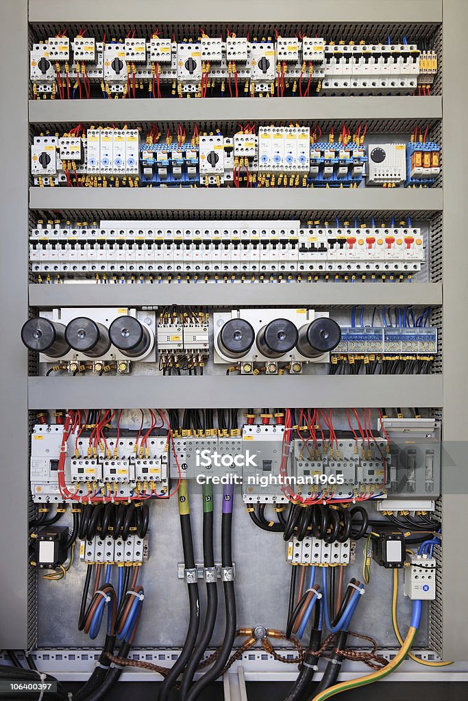 panel de control eléctrica - Foto de stock de Ametralladora libre de derechos