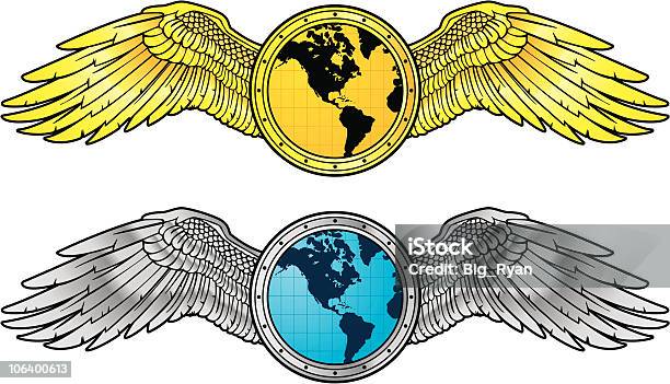 Travel Wings Stock Illustration - Download Image Now - Aircraft Wing, Globe - Navigational Equipment, Planet - Space