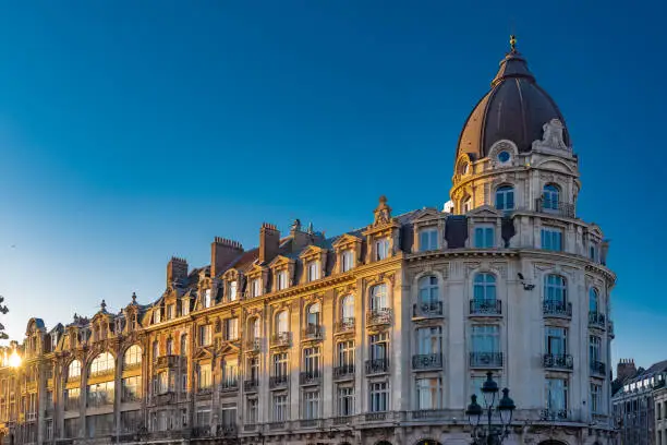 Lille, former building in the center, typical place in the north of France