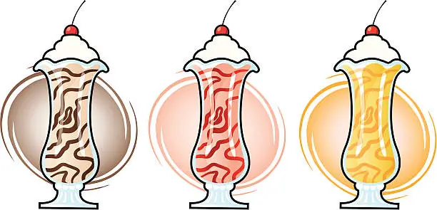 Vector illustration of sundae