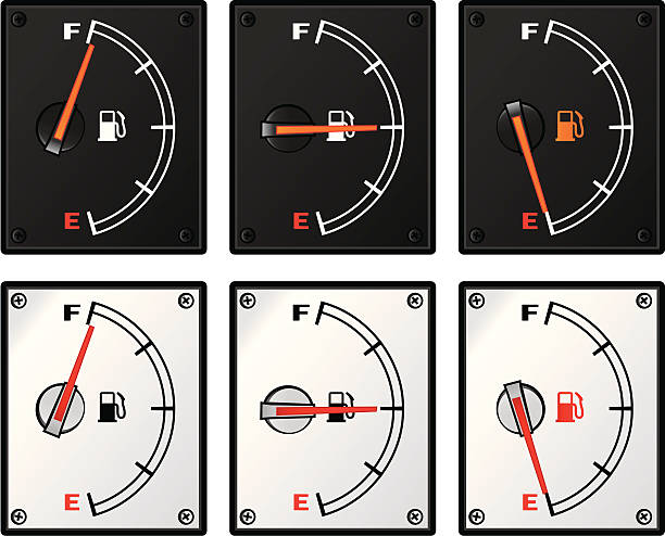 연료 게이지가 - fuel gauge fossil fuel fuel and power generation gauge stock illustrations