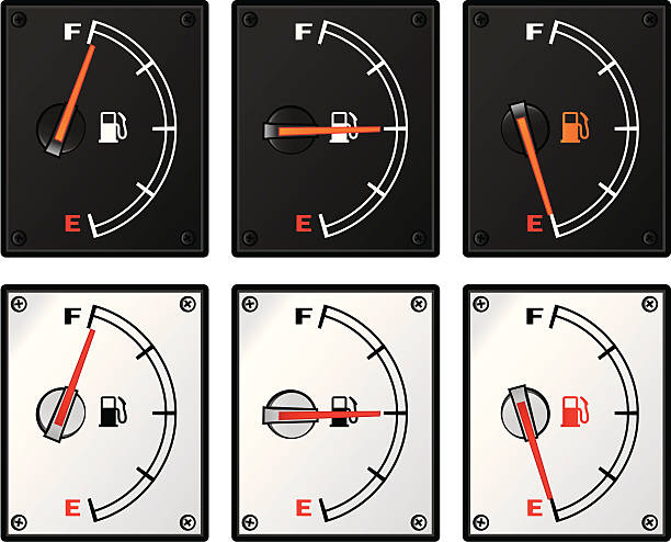 paliwa wskaźniki - gas gauge full empty stock illustrations