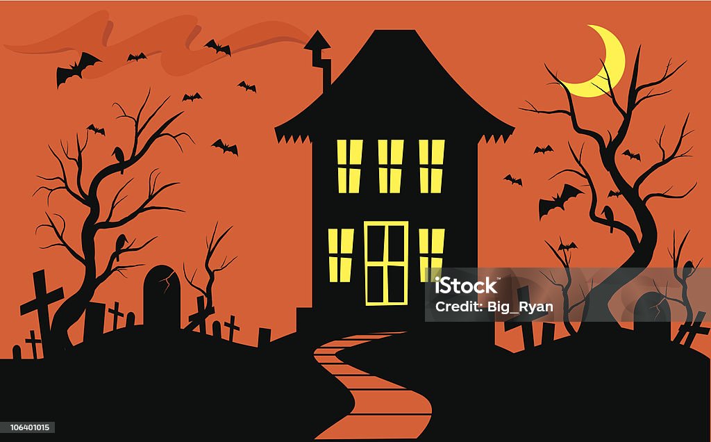 halloween-house - Lizenzfrei Nicht-städtisches Motiv Vektorgrafik