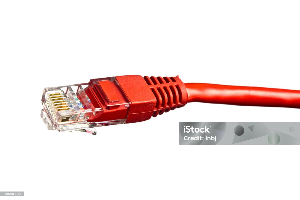Red Computer Plug Computer Red Network Plug On White Stock Photo - Download Image Now - Close-up ...