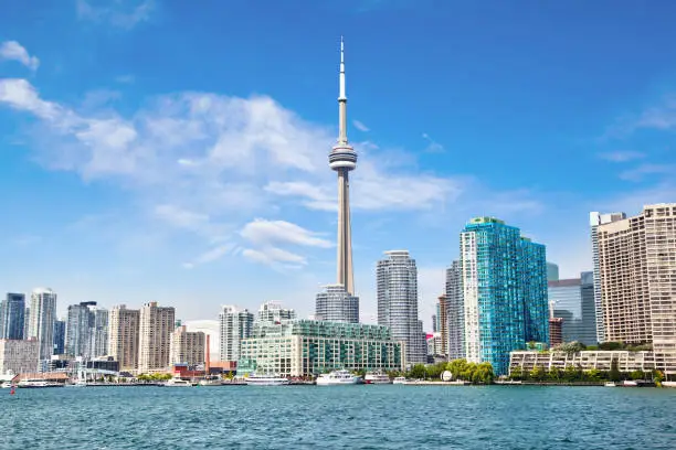 Photo of Downtown Toronto With CN Tower Cityscape on Lake Ontario