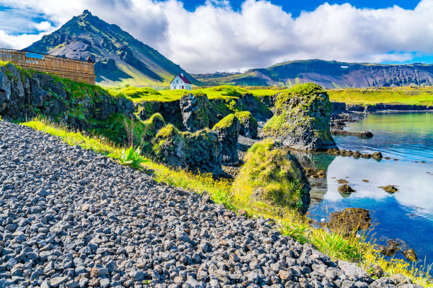 istock Volcanic landscape of basalt rocks formation 1064016840