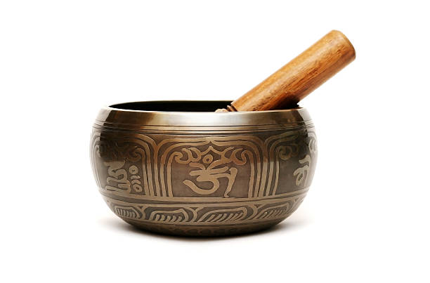Tibetian singing bowl Tibetian singing bowl isolated on white gong stock pictures, royalty-free photos & images
