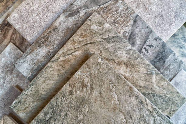 istock Tile flooring samples selection in rack in retail store with no people 1064023590