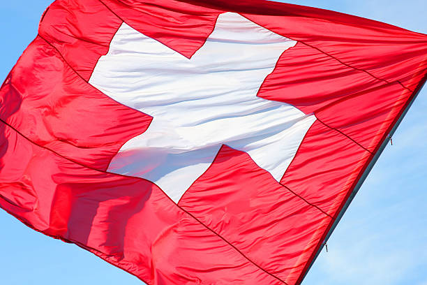 drapeau suisse - swisse photos et images de collection