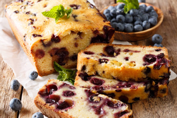 istock Freshly baked blueberry muffin bread close-up. horizontal 1064027392