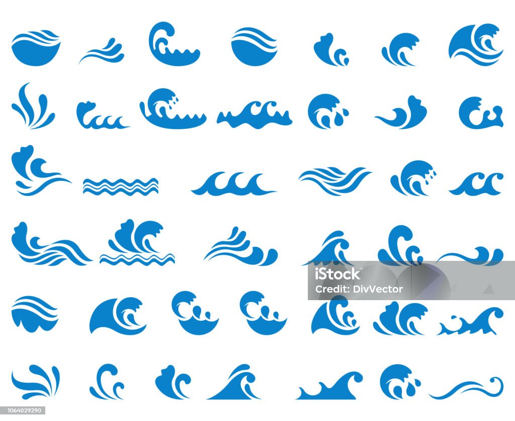 Wave icon set Wave icon set , vector illustration Wave - Water stock vector