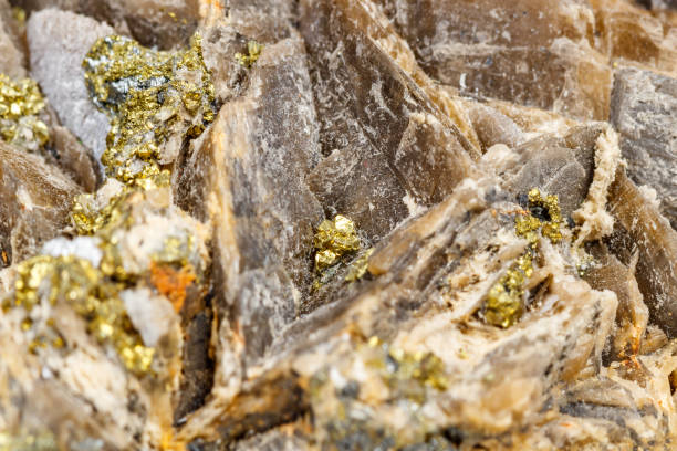 istock Macro mineral stone Barit Pyrit on a white background 1064033004