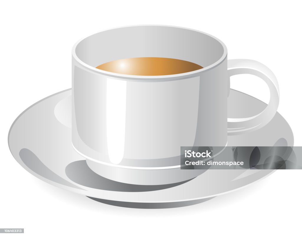 Cup of coffee Cup of coffee and dish on a white background Black Coffee stock vector