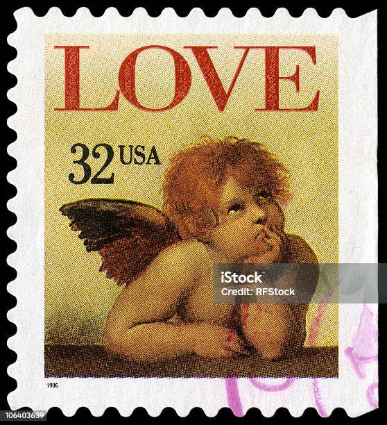 Raphaels Sistine Madonna Love Cherub Stock Photo - Download Image Now - Postage Stamp, Love - Emotion, Cherub