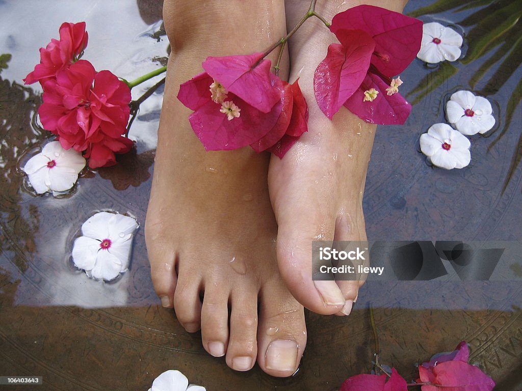 Foot Bath 1d Aromatherapy foot treatment Adult Stock Photo