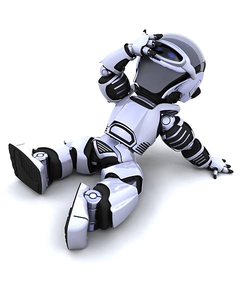 istock cute robot cyborg resting in the sun 106404034