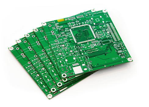 New electronic circuit board without electronic components. For Engineers repair circuit board.