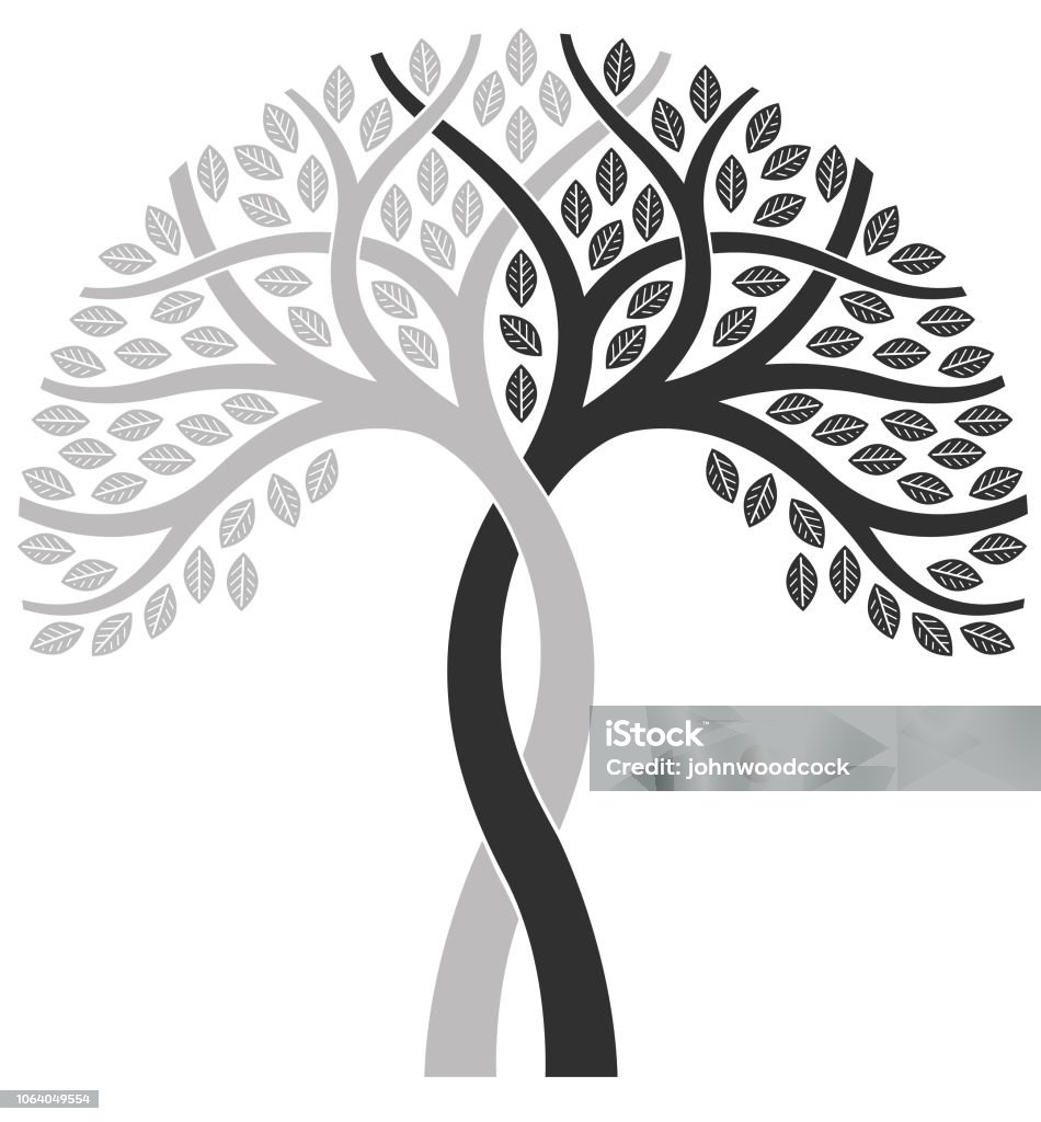 Mono Pattern Tree Two Tone Mono Tree Illustration Stock Illustration - Download Image Now ...