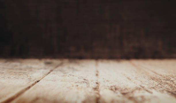 istock Empty perspective old wooden room with wall and floor,Mock up studio room for display or montage of product for advertising on media,Business presentation 1064061946