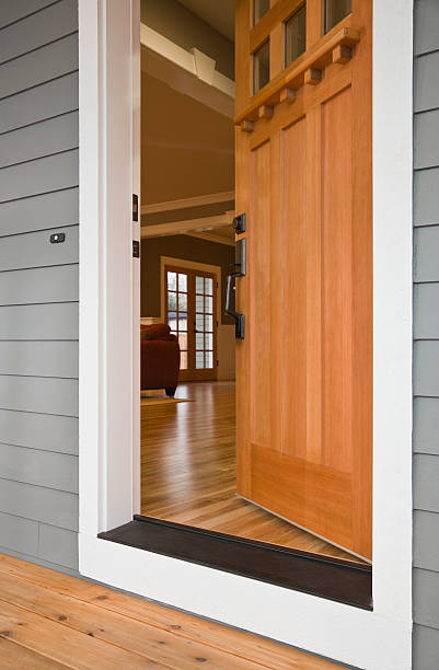 Open Front Door of a Home stock photo