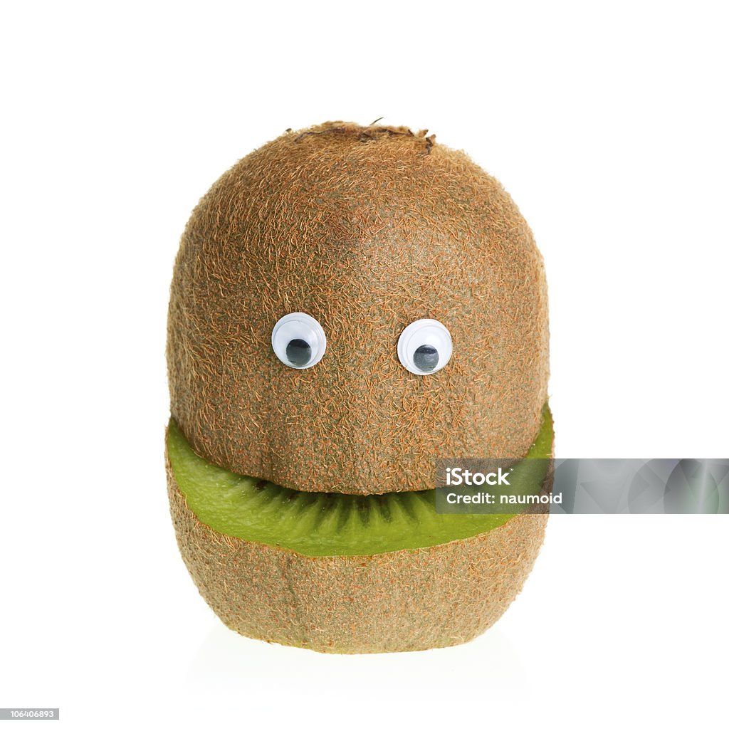 Kiwifruit Character Funny fruit  character kiwi on white background Berry Fruit Stock Photo