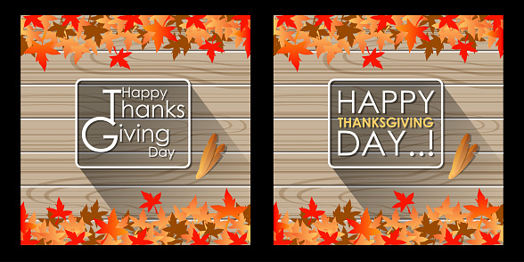 Abstract of Celebration Happy Thanksgiving Day Banner Template Background for invitation party campaign in the Autumn after Halloween with Calligraphy or Typographic. Vector and Illustration, EPS 10.