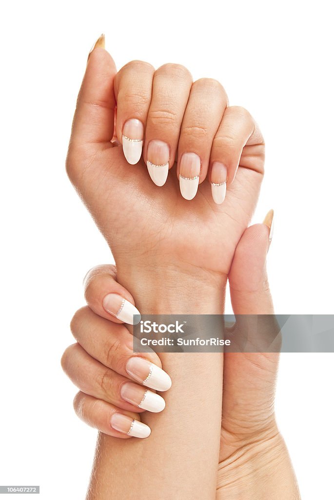 manicure paznokci - Zbiór zdjęć royalty-free (Biały)