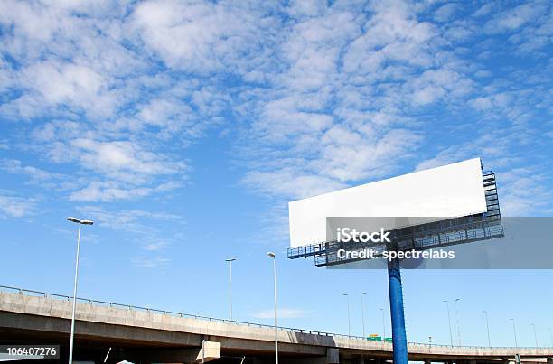 A Large Blank Billboard Near A Main Road On A Cloudy Day Stock Photo - Download Image Now