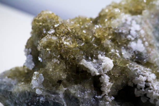 istock Fluorite with calcite mineral 1064073872